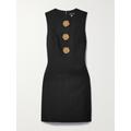 Oscar de la Renta - Embellished Wool-blend Mini Dress - Black