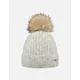 Women's Barts Womens Joselyn Knitted Faux Fur Pom Pom Bobble Hat - Grey - Size: ONE size