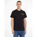 T-Shirt TOMMY JEANS "TJM SLIM ESSTNL GRAPHIC TEE EXT" Gr. XXXL, schwarz (black) Herren Shirts T-Shirts