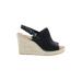 TOMS Wedges: Black Solid Shoes - Women's Size 8 - Open Toe