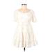 Zara Casual Dress - A-Line: White Print Dresses - Women's Size 10