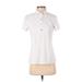 Jude Connally Short Sleeve Polo Shirt: White Solid Tops - Women's Size 0