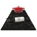 RIMONA'S Thermo Heat Resistant Table Runner and Trivet for Hot Dishes - Waterproof Hot Plates to Protect Table and Countertop - Kitchen & Dining 350F Heat Protector 40" (Black Golden Marble)