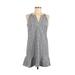 J.Crew Casual Dress - Mini V-Neck Sleeveless: Blue Dresses - Women's Size 6