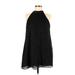 Zara TRF Casual Dress - Mini Halter Sleeveless: Black Solid Dresses - Women's Size Medium