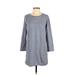 Toad & Co Casual Dress - Shift: Blue Print Dresses - Women's Size Small