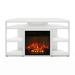 Latitude Run® 46.54" W Corner Storage Credenza w/ Electric Fireplace Wood in White | 25.24 H x 46.54 W x 15.67 D in | Wayfair