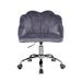Everly Quinn Aldean Velvet Office Chair, Swivel Computer Chair, Ergonomic Task Chair in Blue/Gray | 32 H x 23 W x 23 D in | Wayfair