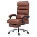 Hokku Designs Atambua Faux Leather Office Chair, Swivel Computer Chair, Adjustable Home Office Chair in Brown | 47.64 H x 24 W x 28.7 D in | Wayfair