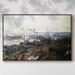 Wexford Home General View Of Rouen From St.Catherines Bank Framed On Canvas Print Canvas, Solid Wood in Gray | 37 H x 25 W x 2 D in | Wayfair