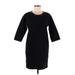 Madewell Casual Dress - Sheath Crew Neck 3/4 sleeves: Black Print Dresses - Women's Size Small