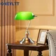 Classical vintage banker lamp table lamp E27 with switch Green glass lampshade cover desk lights for