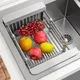 Kitchen Sink Drain Rack Dish Drain Rack Kitchen Basket Folding Drain Rack Stainless Steel Kitchen