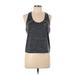 Nike Active Tank Top: Gray Color Block Activewear - Women's Size Large