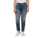 Ulla Popken Damen Boyfriend, Destroy-Effekte, weites Bein, Stretch Jeans, Blue Denim, 58