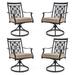 Gymax Patio Metal Swivel Chairs Set of 4 Fabric Bistro Rocker Chairs