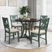 5-Piece Round Dining Table Chairs Set w/Storage Shelf for Dining Room