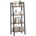 4 Tier Ladder Shelf, Bookcase with Steel Frame,12.6 x 22 x 54.1In