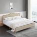 King-Size Upholstered Platform Bed with Buckle Shaped Headboard
