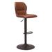 44" Brown And Black Steel Swivel Low Back Counter Height Bar Chair With Footrest - 17.7