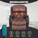 Adjustable Lounge Massage Sofa w/Cup Holder for Livingroom Manual Reclining Heating Recliners w/Side Pockets & Footpedal