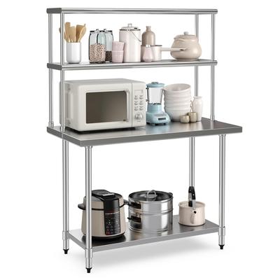 Costway Stainless Steel Table with Overshelves, 48'' X 24'' Work Table - See Details