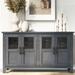 Modern Sideboard Buffet Storage Cabinet, Four-Door Storage Cabinet w/ Adjustable Shelf & Metal Handles for Entryway, Living Room