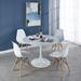 Round Dining Table Set for 4,5-Piece Modern Dining Table with 4 Chairs