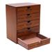 Vintage Brown Wooden Storage Box Desktop Organizer
