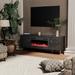 Clihome High Gloss Storage 70'' TV Stand with 36'' Electric Fireplace