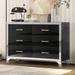 High Gloss Dresser with Metal Handle, Mirrored Storage Cabinet with 6 Drawers for Bedroom, Living Room