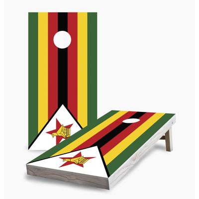 Zimbabwe Flag Cornhole Game (Choose Wraps or Boards)