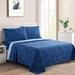 Marina Decoration Printed 600 Thread Count Soft Deep Pocket Cotton Blend Percale Bedding Sheet Set, Navy Blue Paisley