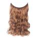 Ruanlalo Fish Line Natural Fiber Hairpiece Hair Extension Long Women Curly Straight Wig IMG-9546