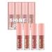 Lip Glaze 4 Pink Set Box Lip Gloss Foreign Trade Makeup Dudu Lip Beauty Makeup Sequins Lip Glaze Set Non Greasy High Gloss 10ml