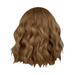 Xipoxipdo European And American Style Black Brown Shoulder Length Short Curly Hair Women S High Temperature Silk Wig Cover Daily Application 40cm/15.7in