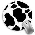 Cow Round Mouse Pad Black White Small Mouse Pad Non-Slip Rubber Base Stitched Edge Desk Mousepad for Wireless Mouse Gaming Mousepads for Computer Laptop Office Home Women 8.6 x 8.6 Inch