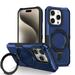 ELEHOLD Rugged Case for iPhone 12 Pro / 12 6.1 Heavy Duty Case with Foldable Ring Holder Kickstand Function Non-Slip Military Grade Drop Protection Shockproof Cover for iPhone 12 Pro / 12 royalblue