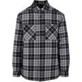 Urban Classics Between-seasons Jacket - Padded chequered shirt jacket - S to 4XL - for Men - black-white