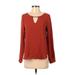Forever 21 Long Sleeve Blouse: Brown Solid Tops - Women's Size Small
