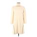 J.Crew Casual Dress - Shift Crew Neck 3/4 sleeves: Ivory Print Dresses - New - Women's Size 6