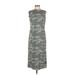 Universal Thread Casual Dress - Midi Crew Neck Sleeveless: Gray Camo Dresses - Women's Size Small