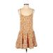 Wild Fable Casual Dress - Mini Scoop Neck Sleeveless: Yellow Floral Dresses - Women's Size Small