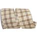 The Holiday Aisle® Natural Linen Stitches Plaid Wired Edge Ribbon in Brown | 2.5 H x 6 W x 6 D in | Wayfair 337CF5C4AFA04EF489EF155579C88794