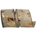 The Holiday Aisle® 2-1/2"x10yd Leaves Glitter Metallic Linen Wired Edge Ribbon in Brown | 2.5 H x 6 W x 6 D in | Wayfair