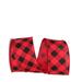 The Holiday Aisle® 2-1/2"X10yd Red/Black Buffalo Plaid Diagonal Wired Edge Ribbon, Polyester in Black/Red | 2.5 H x 4 W x 4 D in | Wayfair