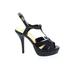 Thalia Sodi Heels: Black Solid Shoes - Women's Size 6 1/2 - Open Toe