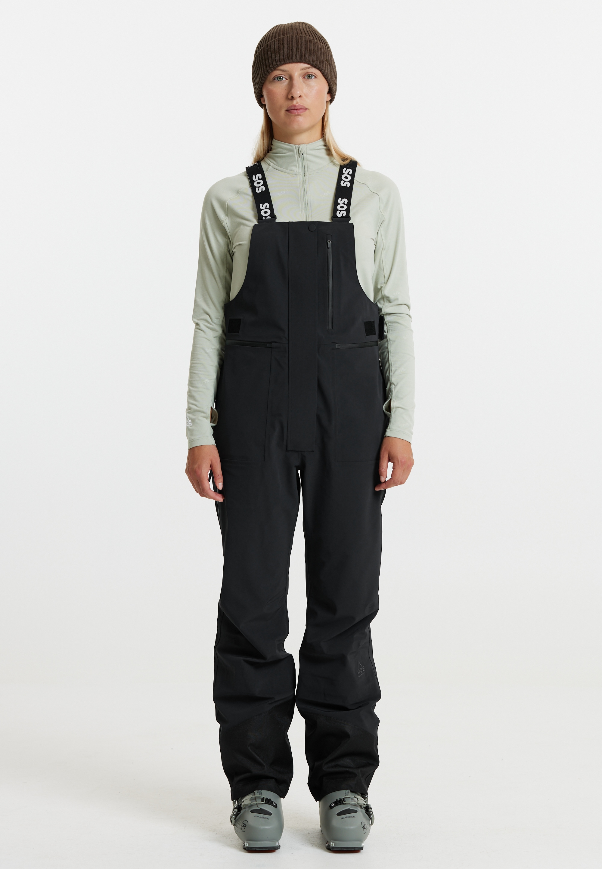 Skihose SOS "Lipno", Damen, Gr. M, US-Größen, schwarz, 84% Nylon, 16% Elasthan, unifarben, Hosen, mit Hosenträgern und 20.000 mm Wassersäule Image
