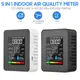 5 in 1 Air Quality Monitor Indoor CO2 Detector Formaldehyde HCHO TVOC Tester LCD Temperature