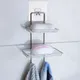 Stainless Steel Soap Holder Wall Mounted Soap Dish with Hook Toilet Storage Rack Towel Sponge Drain